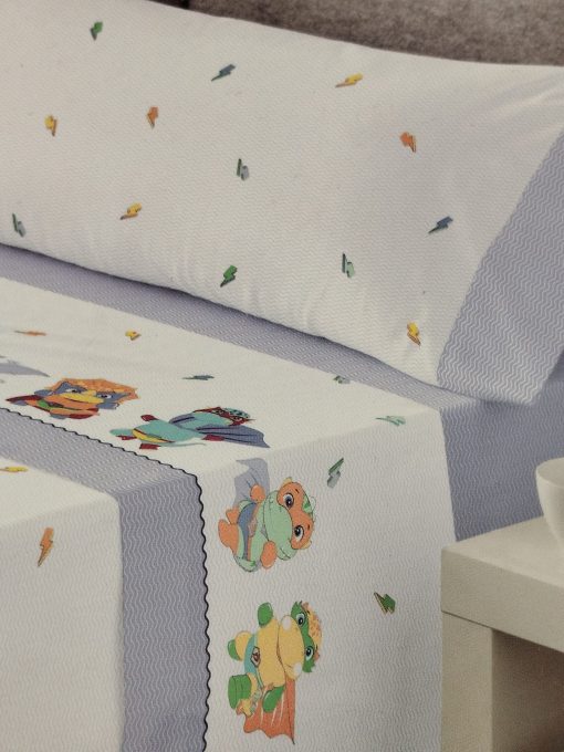 SÁBANA INFANTIL MINI TORTUGA NINJA AZUL CAMA 90