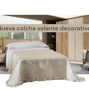 Colcha 100% algodón con volante y cojines compañeros (elige medida y color)