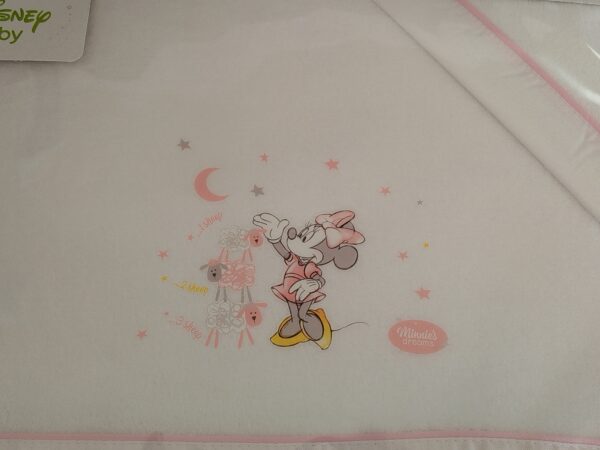 Sábana cuna Minnie coralina