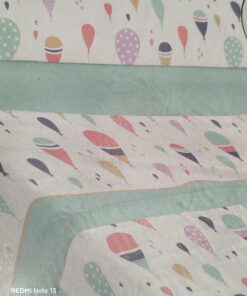 Juego de sábanas coralina Burrito Blanco infantil globos cama 105