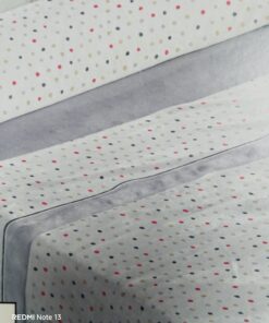 Juego de sábanas coralina cama 150 cm – Modelo 763 Gris (línea Dorvel – Burrito Blanco)