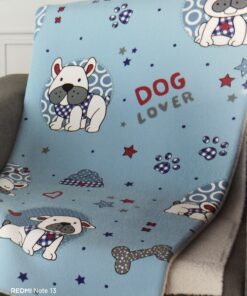 Manta con borrego infantil 125x155 perro