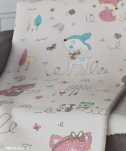 Manta con borrego infantil 160x220 bosque