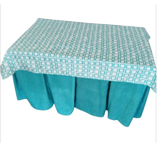 Ropa de mesa camilla de chenilla perchada a dos caras con 12 fuelles (70x120x73)