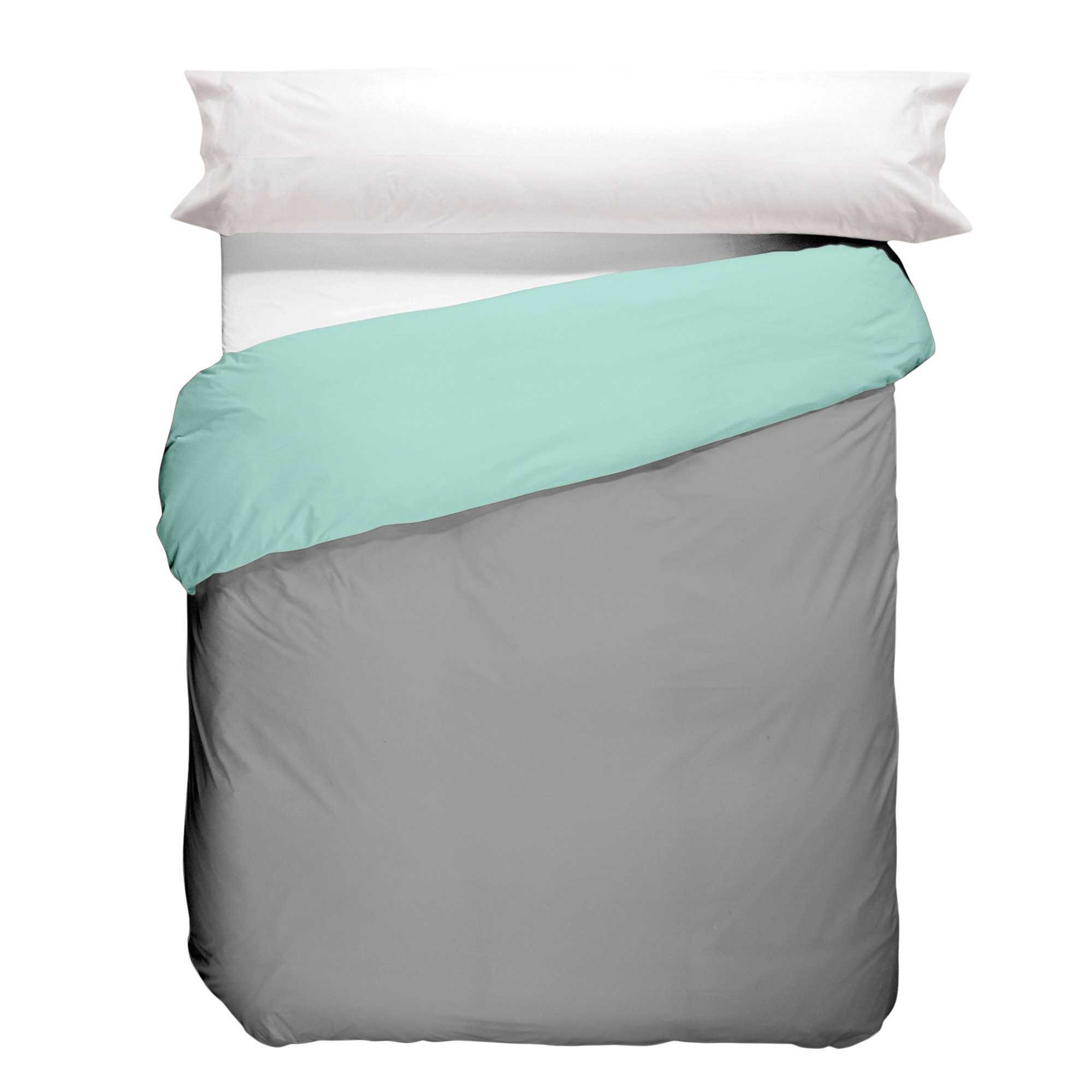 Funda nórdica Reversible Gris/Verde Glacial 50/50
