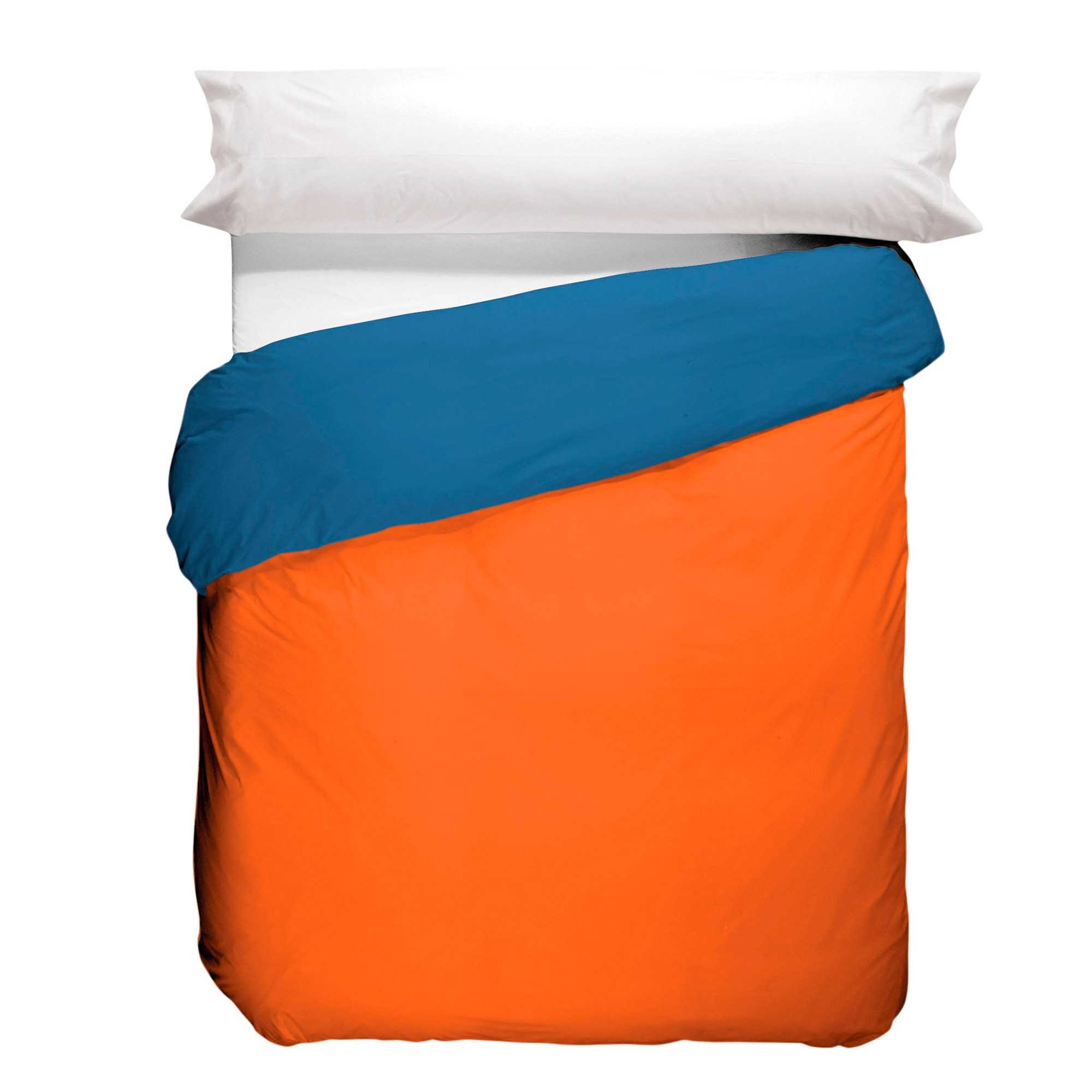 Funda nórdica Reversible Naranja Caqui/Azul Marino 50/50
