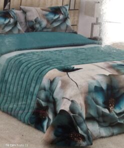 Edredón Sherpa cama 180 con fundas de cojines flor