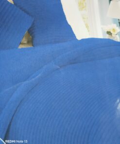 Edredón Sherpa cama 180 con fundas de cojines azul