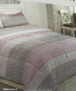 Edredón Sherpa cama 180 con fundas de cojines gris malva