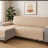 Cubre-sofá chaise longue acolchado con bolsillos