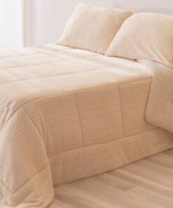 Edredón sherpa Jacquard Ibai – Beig Karamelo