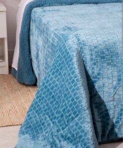 Edredón sherpa Jacquard Ibai – azul Karamelo