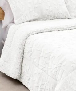 Edredón Sherpa (elige medida) blanco dibujo en relieve