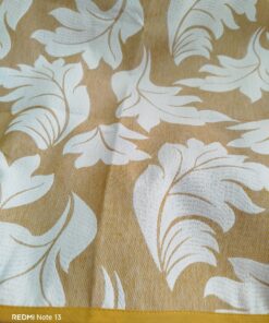 Mantel tapete de chenilla 110x160 mostaza hojas beig