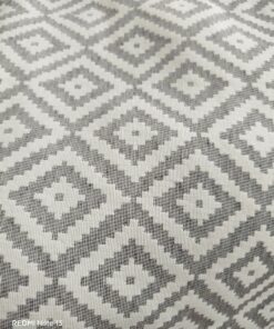 Mantel tapete de chenilla 110x160 rombo gris blanco