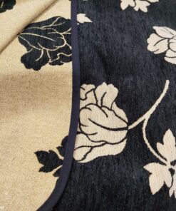 Mantel tapete de chenilla 110x160 clavel negro reversible