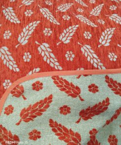 Mantel tapete de chenilla 110x160 espiga naranja reversible