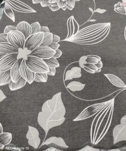 mantel de loneta flor gris