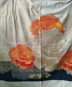 Mantel-tapete de sarga 100% algodón 1.55 x 1.90 m rosa blanca naranjas