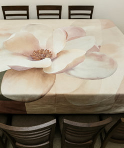 Mantel-tapete de sarga 100% algodón 1.55 x 2.85 m flor gigante