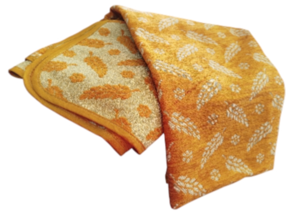 Mantel tapete de chenilla 110x160 reversible naranja/beig