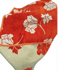 Mantel tapete de chenilla 110x160 claveles naranja reversible