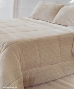Edredón sherpa cama 150 cuadros beige
