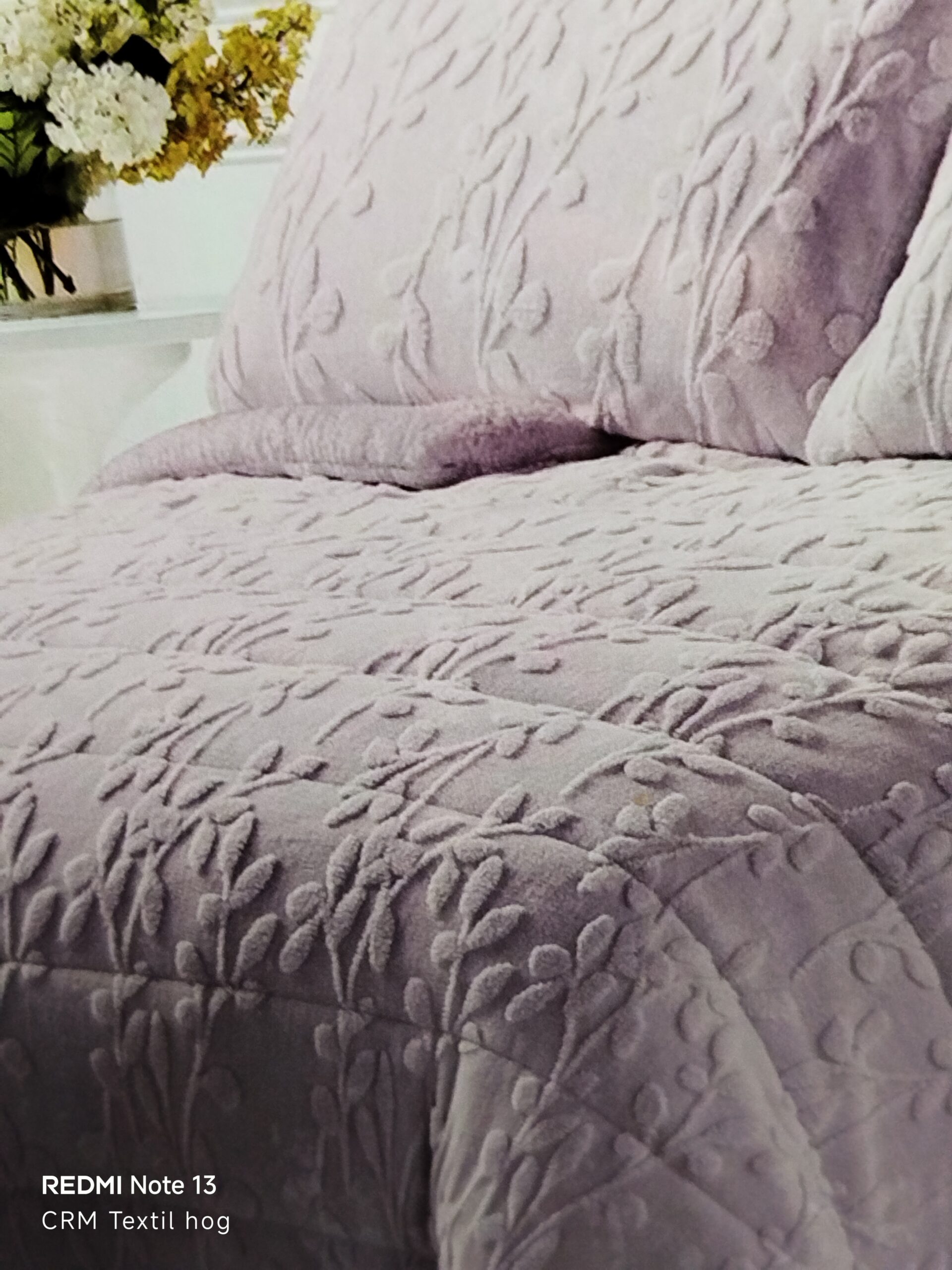 Edredón sherpa cama 105 flor vino