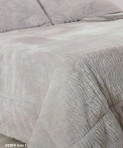 Edredón sherpa cama 105 gris liso onda Cedric