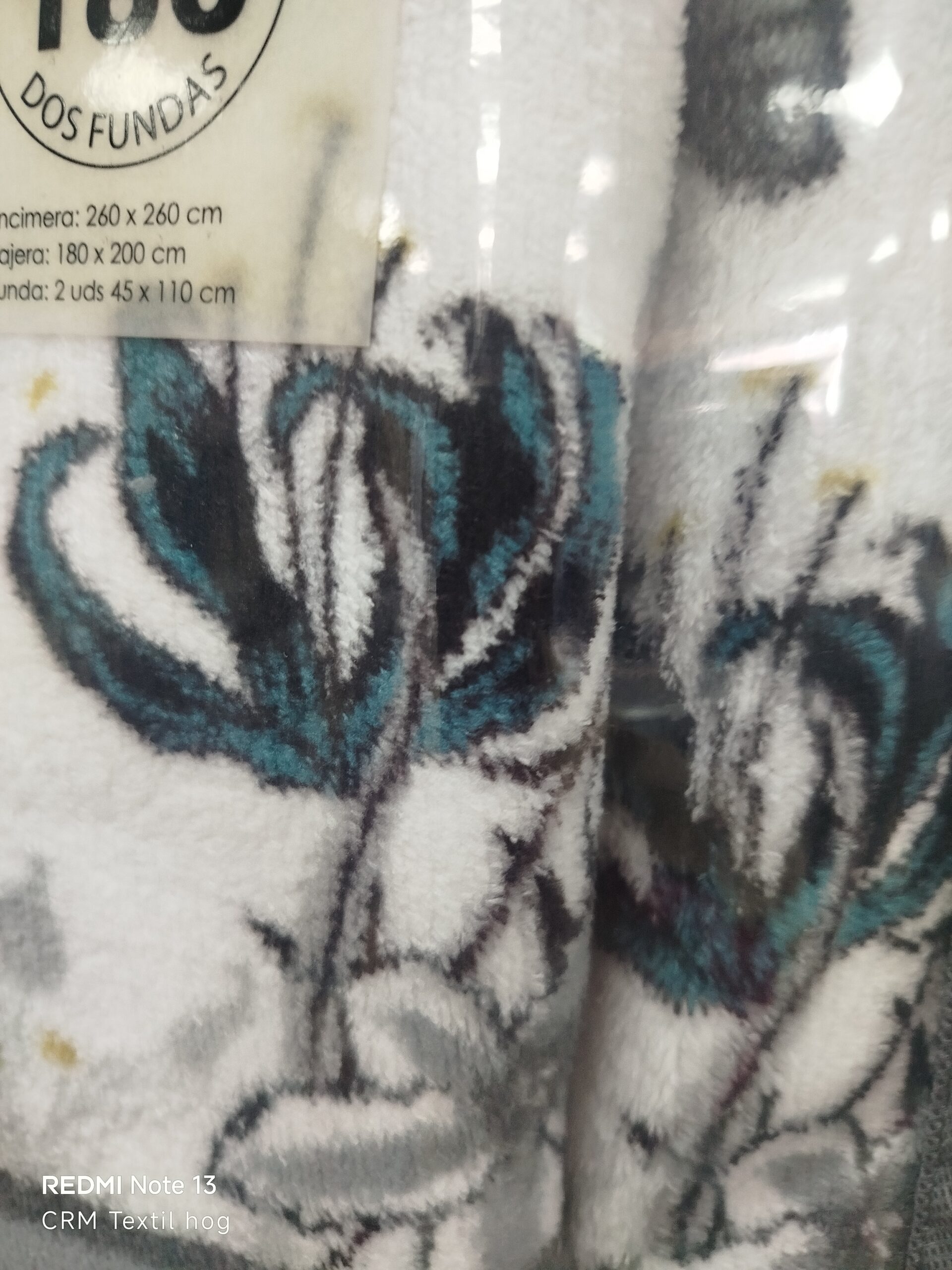 Juego de sábanas cama 180 coralina flor azul - Imagen 2