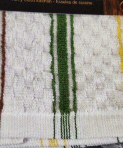 Paño de cocina (unidad) linea marrón verde amarillo