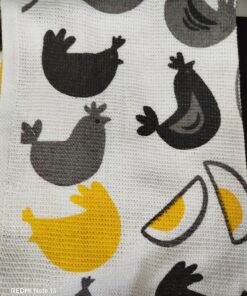 Paño de cocina (unidad) gallena gris amarillo