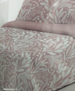 Edredón sherpa cama 150 rosa hojas