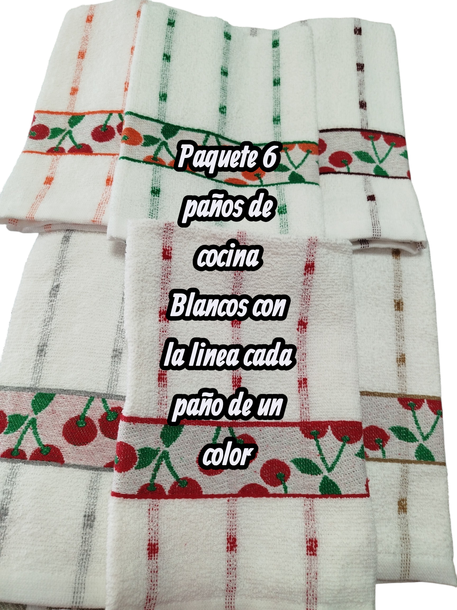 Palos de cocina pack cerezas blanco lineas