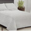 Edredón sherpa cama 135 cuadro blanco