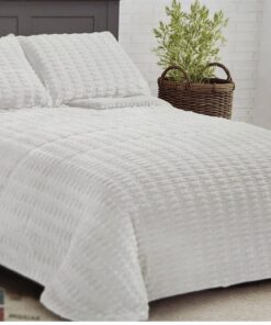 Edredón sherpa cama 135 cuadro blanco