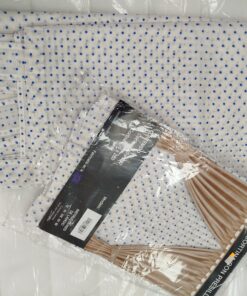 Cortina blanca lunares azules 140x260 presillas