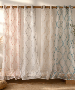 Visillo Bordado con 8 Ollados 140x260 cm