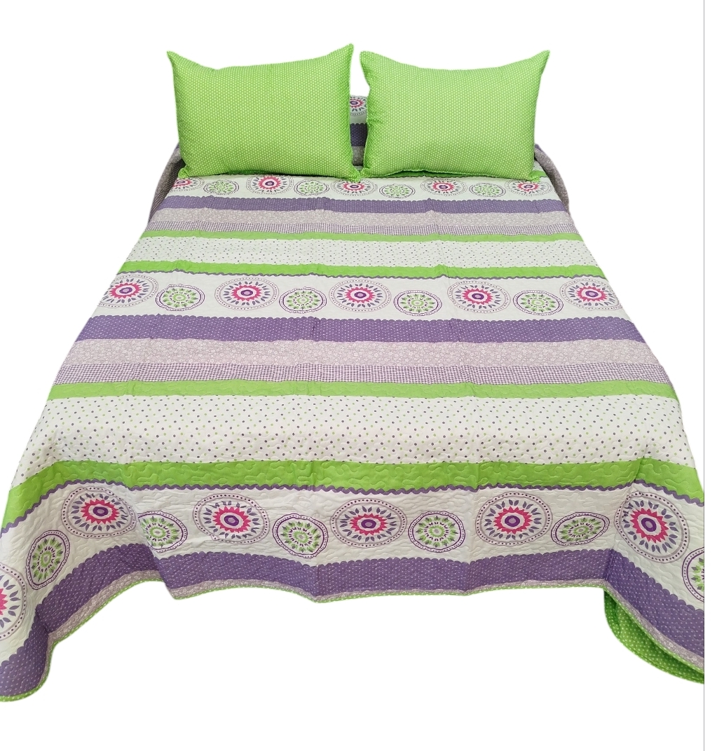Colcha bouti reversible cama 135 atrapasueños morado-pistacho - Imagen 2